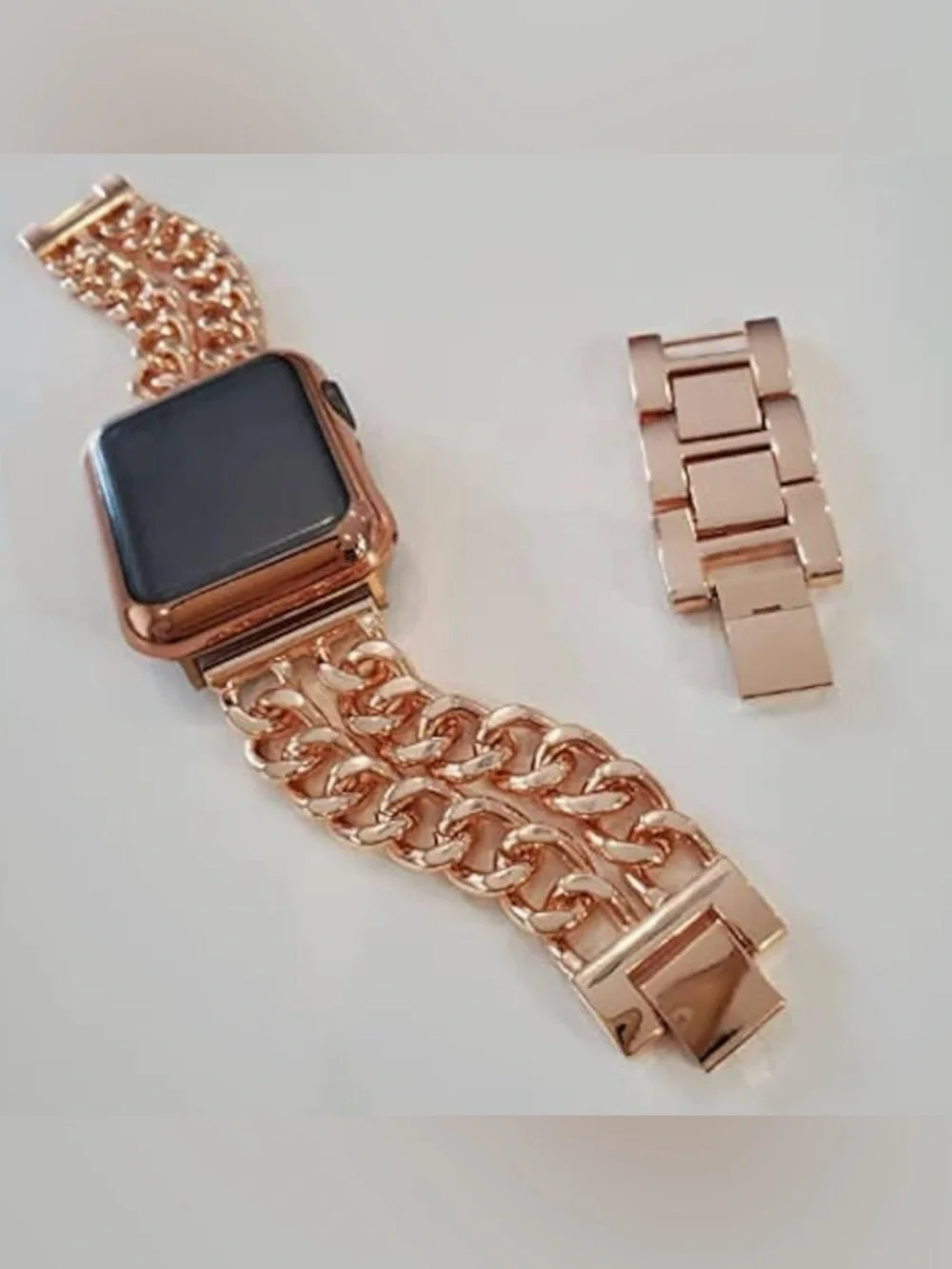 DSAA Plus Adjustable Rose Gold Chain Bracelet Smartwatch Band 90s Minimalist